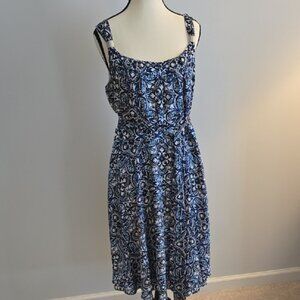 Elegant Blue Patterned Dress